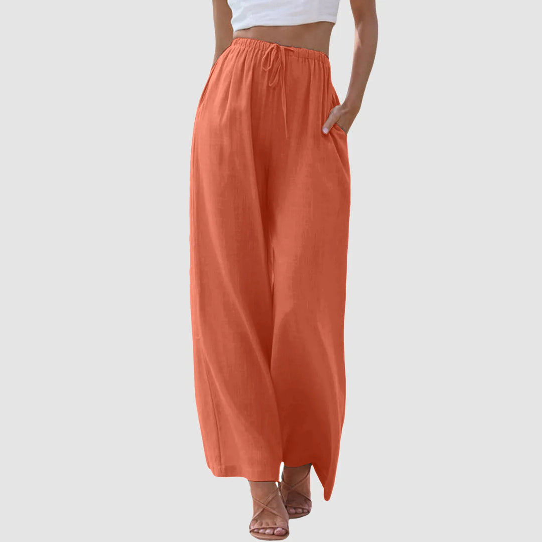 Ashley | Pantalones anchos cómodos con cintura alta