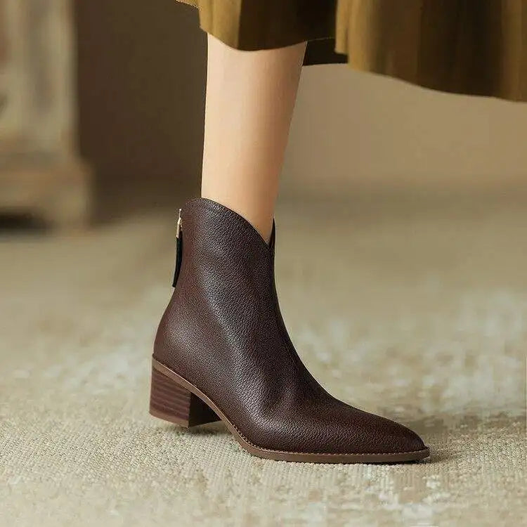 Marveira™ Pointed-Toe Vegan Ankle Boots