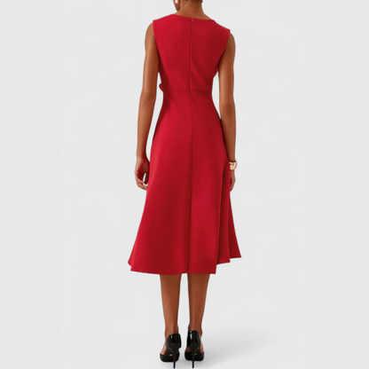 Sheila | Draped Asymmetric Midi Dress
