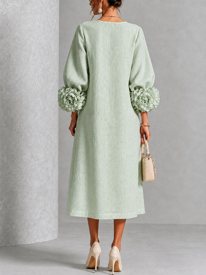 Sienna | Floral-Cuff Midi Dress
