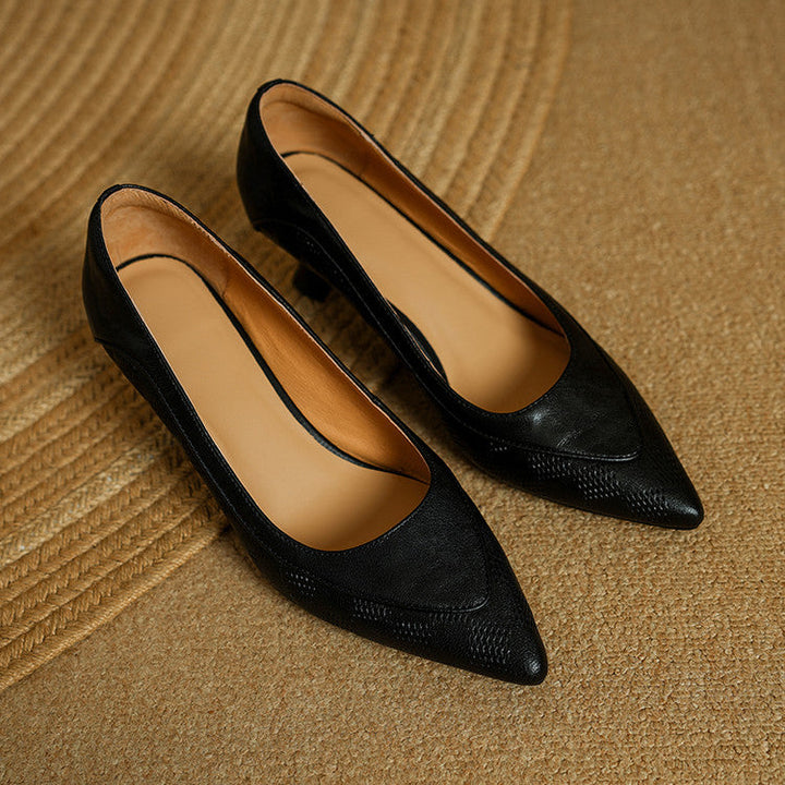 Zapatos de Tacón Alto de Cuero Auténtico Belle