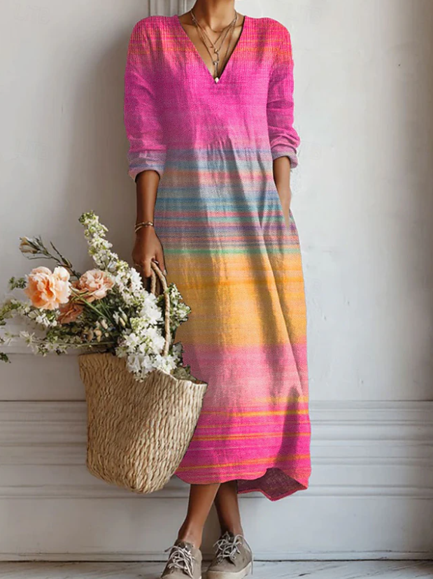 Evie | Sunset Stripe Maxi Dress