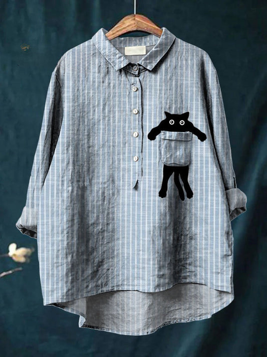 Milo | Cute Cat Pocket Shirt