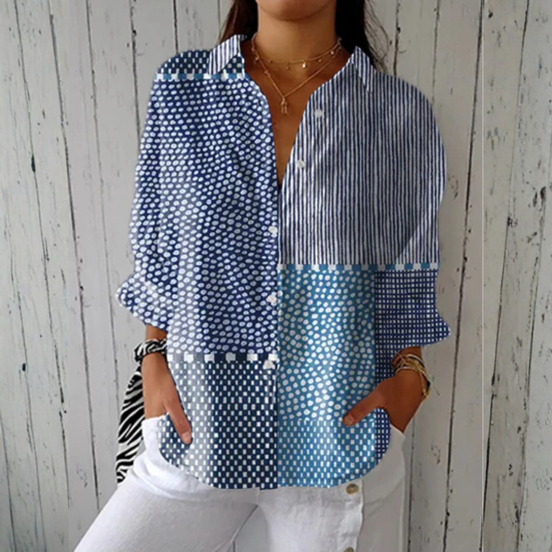 Sophie Ocean Patchwork Blouse detail