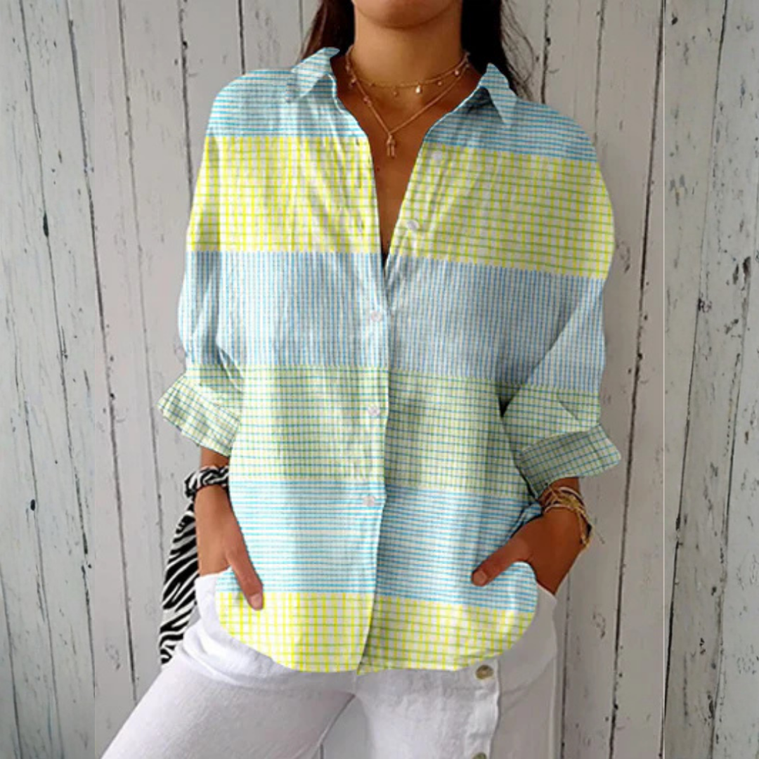 Holly Pastel Check Blouse detail
