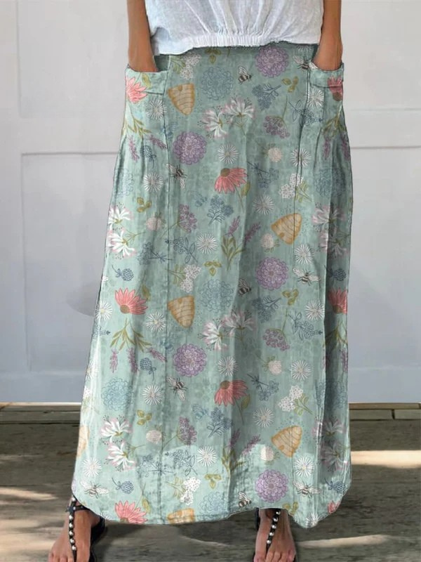 Lightweight Printed Skirt