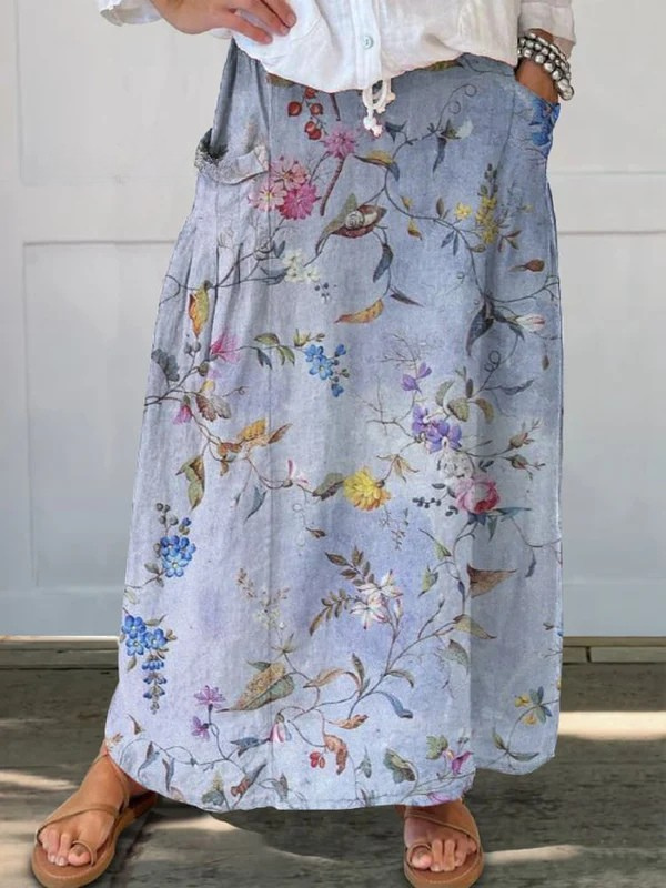 Lightweight Printed Skirt