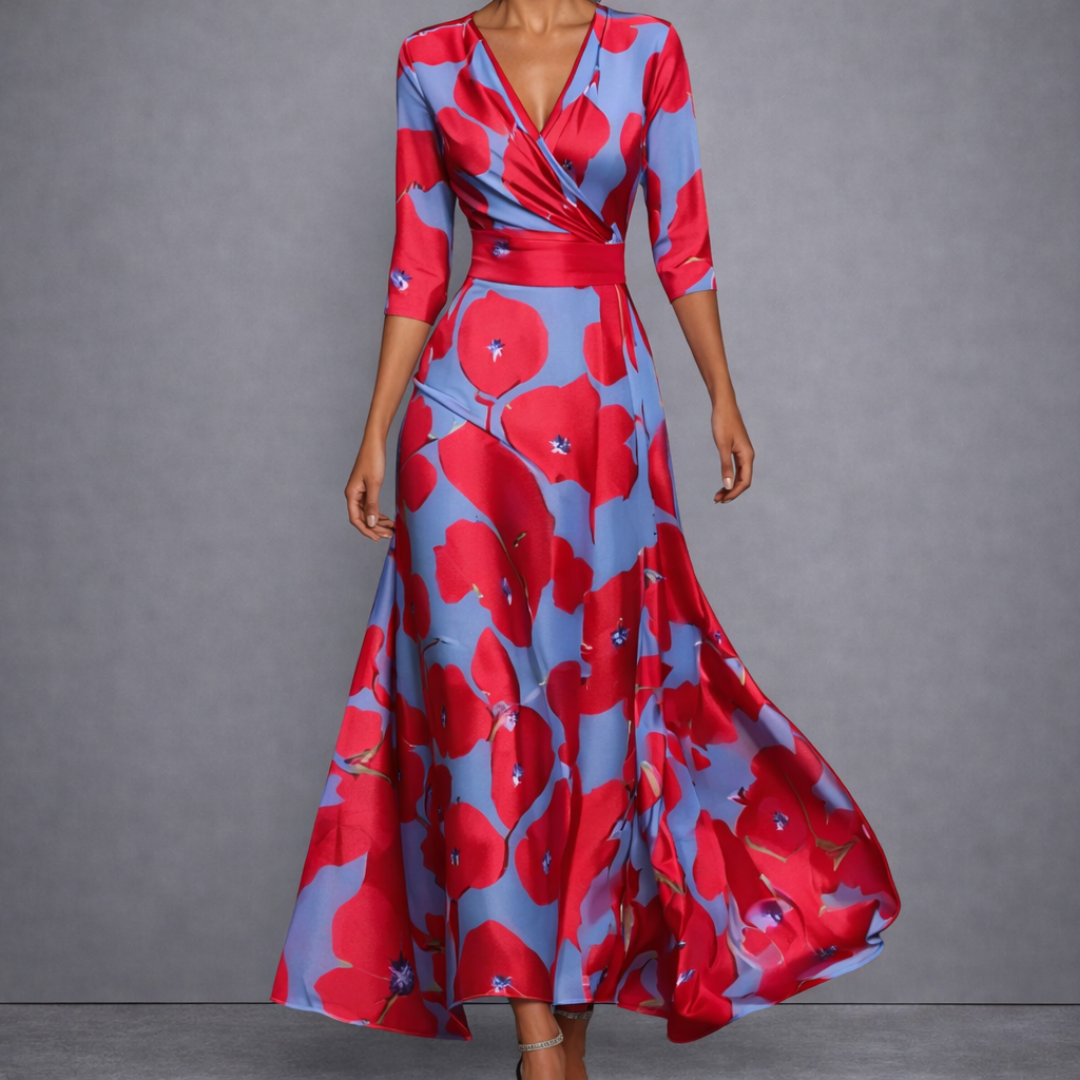 CALLA | Vestido maxi floral moldeador para una elegancia segura