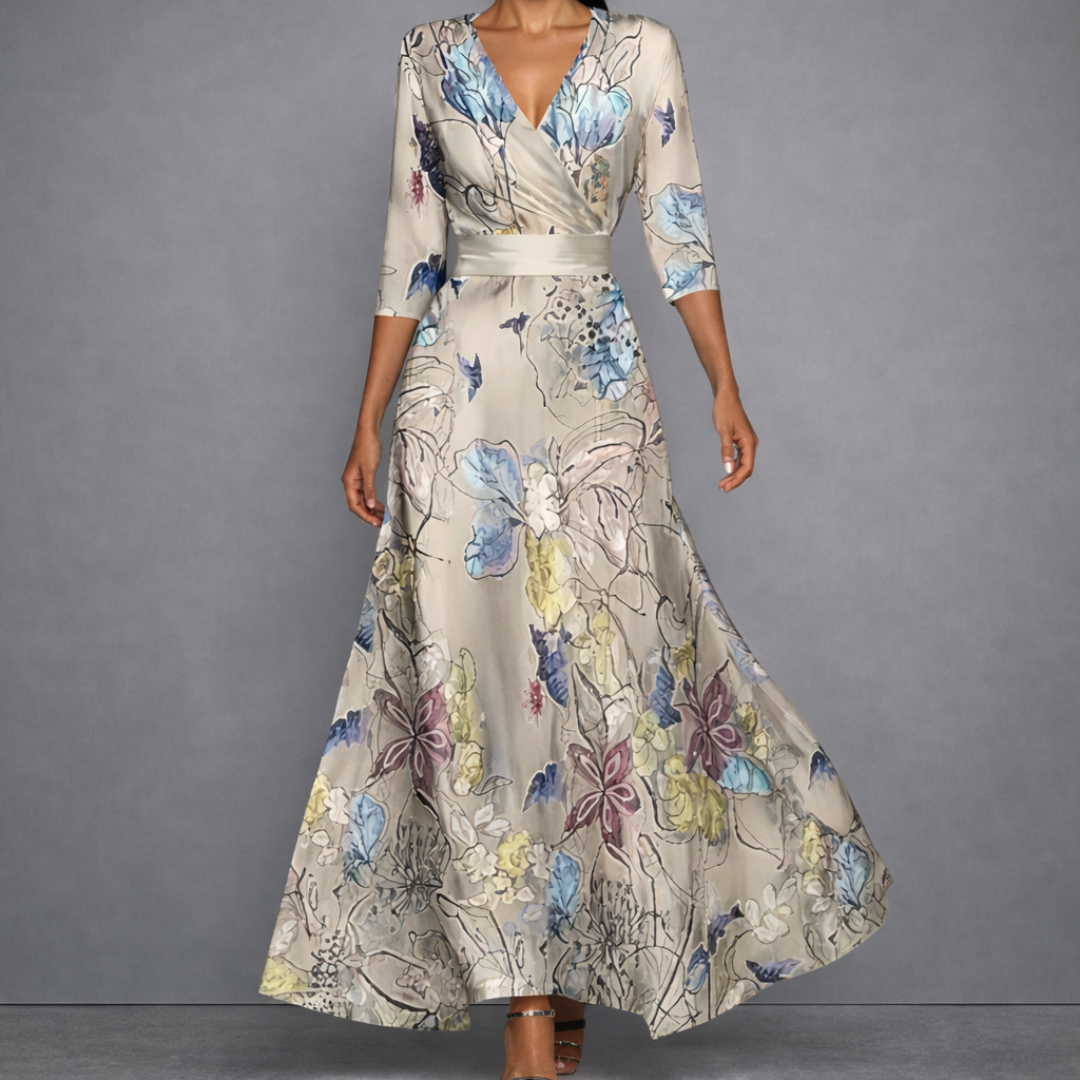CALLA | Vestido maxi floral moldeador para una elegancia segura
