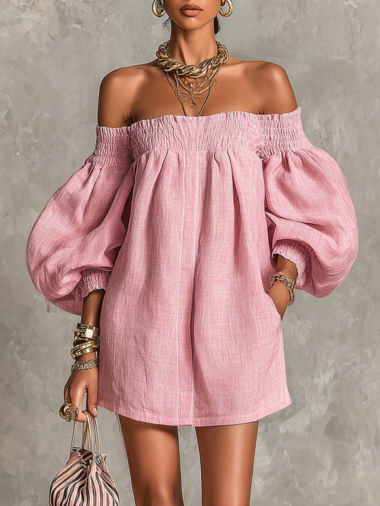 Rosaline | Off-Shoulder Puff-Sleeve Mini Dress