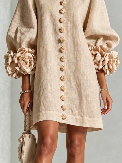 Rosina | Blossom-Cuff Button Mini Dress
