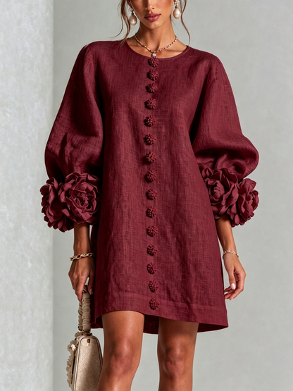 Mary | White Floral Button-down Mini Dress