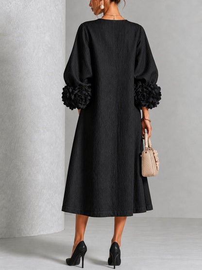 Adriana | Floral-Cuff Midi Dress