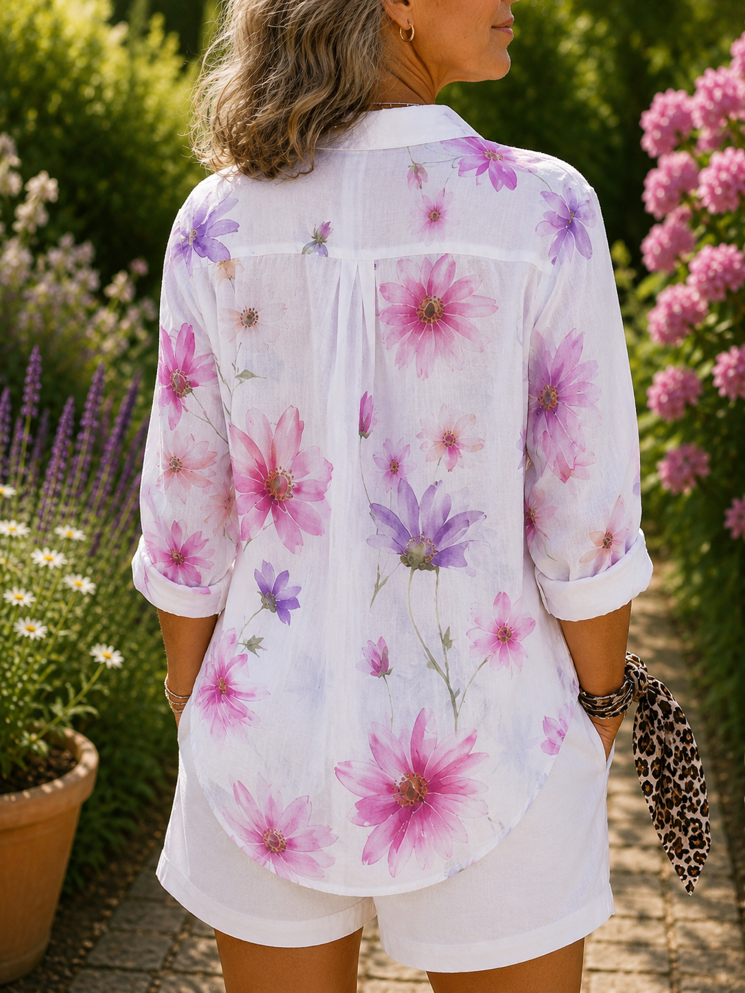 Emily | Vibrant Artistic Button-Up Blouse
