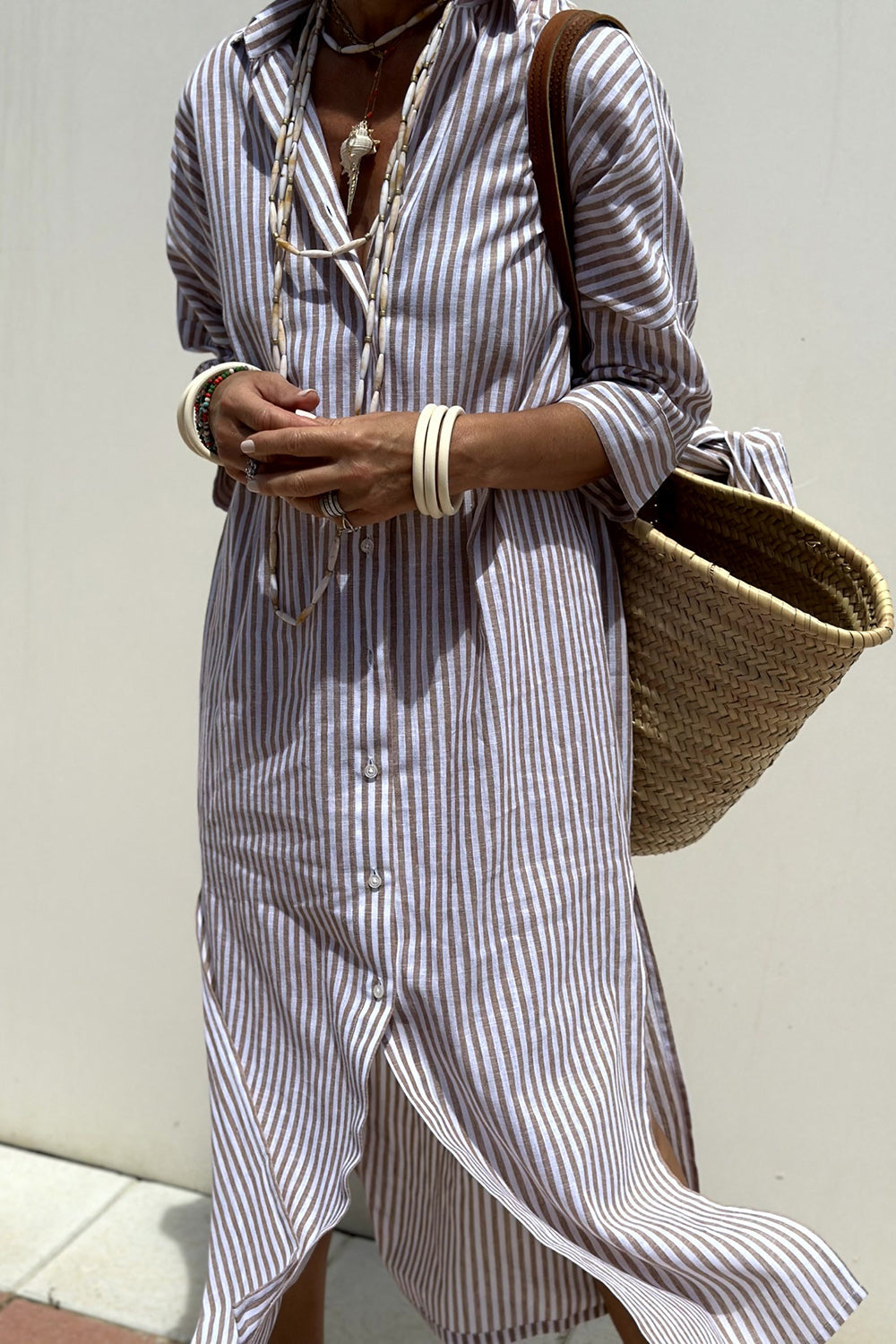 Sophia Timeless Striped Shirt Dress