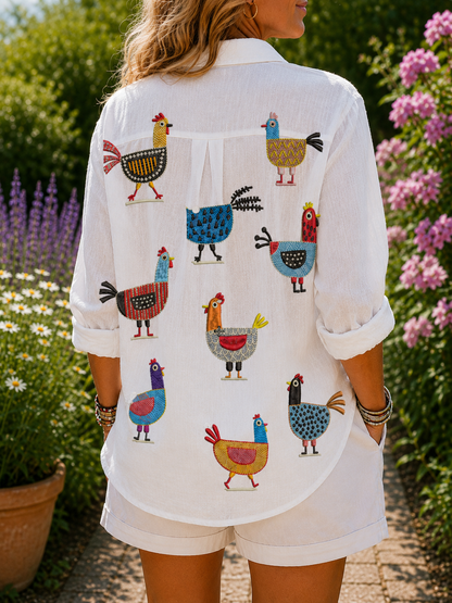 Jessica | Playful Hens Blouse
