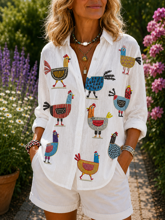 Jessica | Playful Hens Blouse