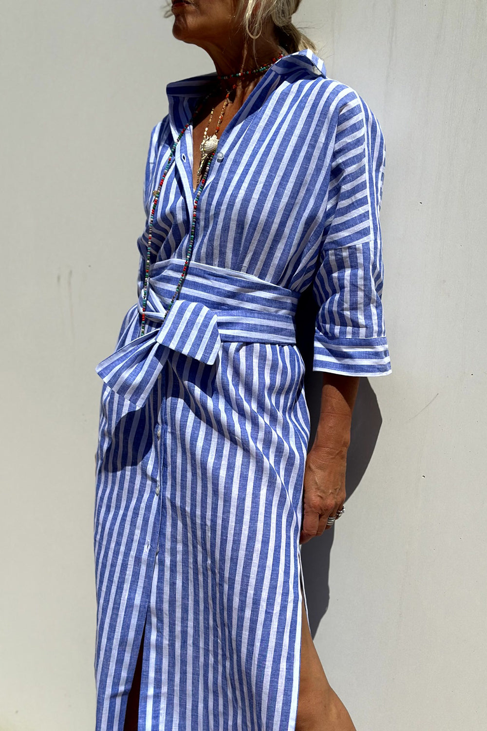 Sophia Timeless Striped Shirt Dress