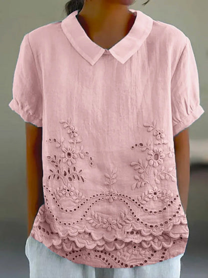 Bea - Floral Embroidered Shirt
