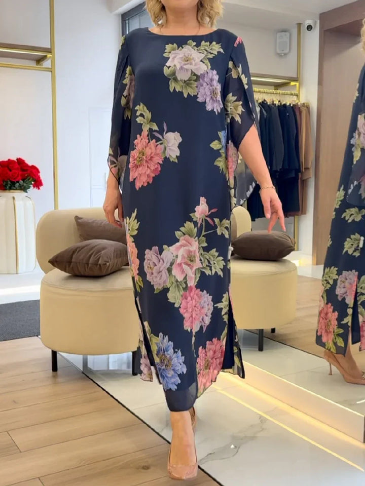Vestido maxi floral de chiffon ligero y cómodo