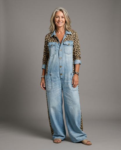 Amanda | Long Sleeve Denim Jumpsuit