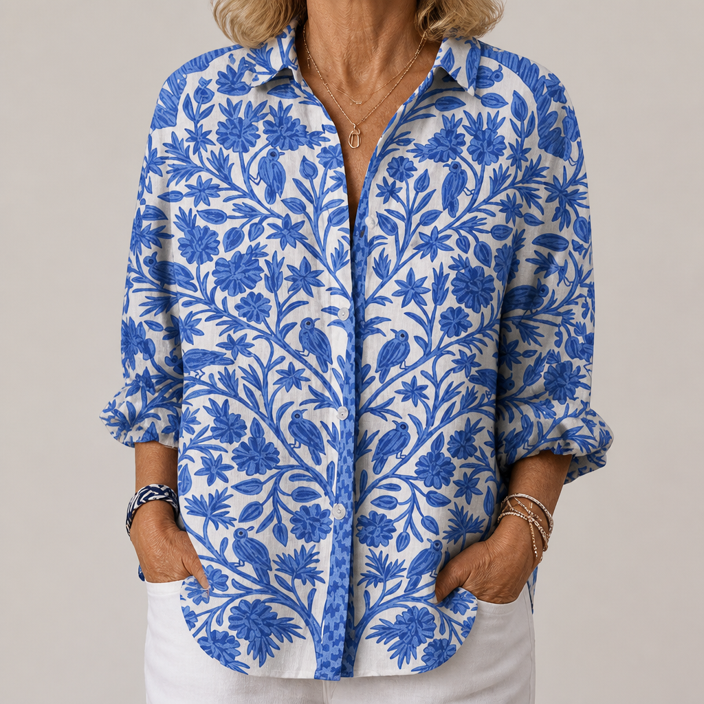 Isabelle Blue Garden Blouse