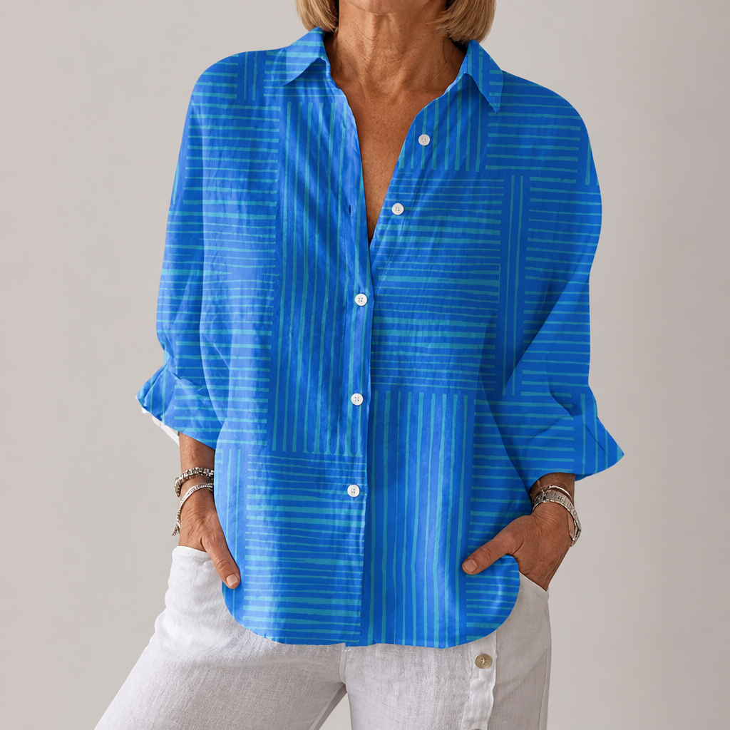 Ashley Azure Stripe Blouse