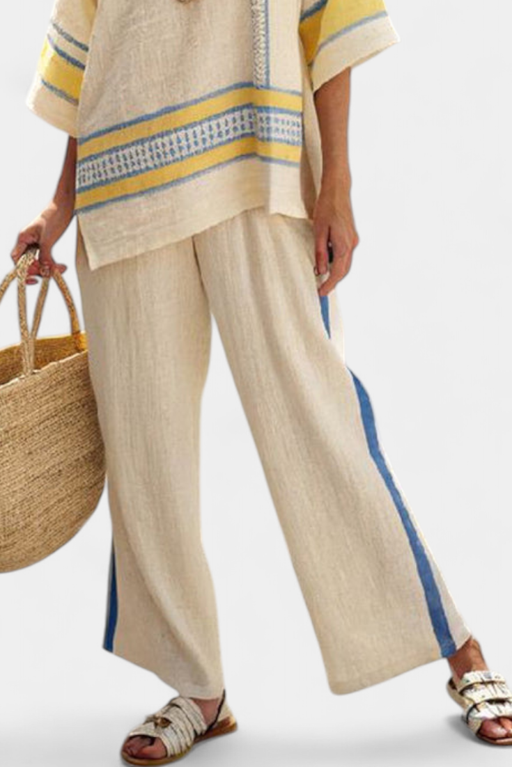 Marcella - amarillo y pantalones de lino