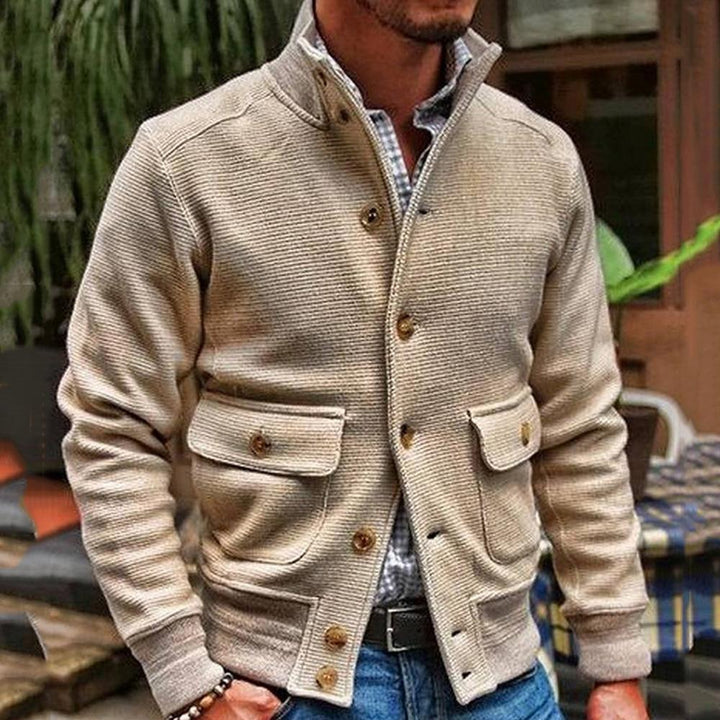 Diego | Chaqueta de Cuello Alto de Color Sólido